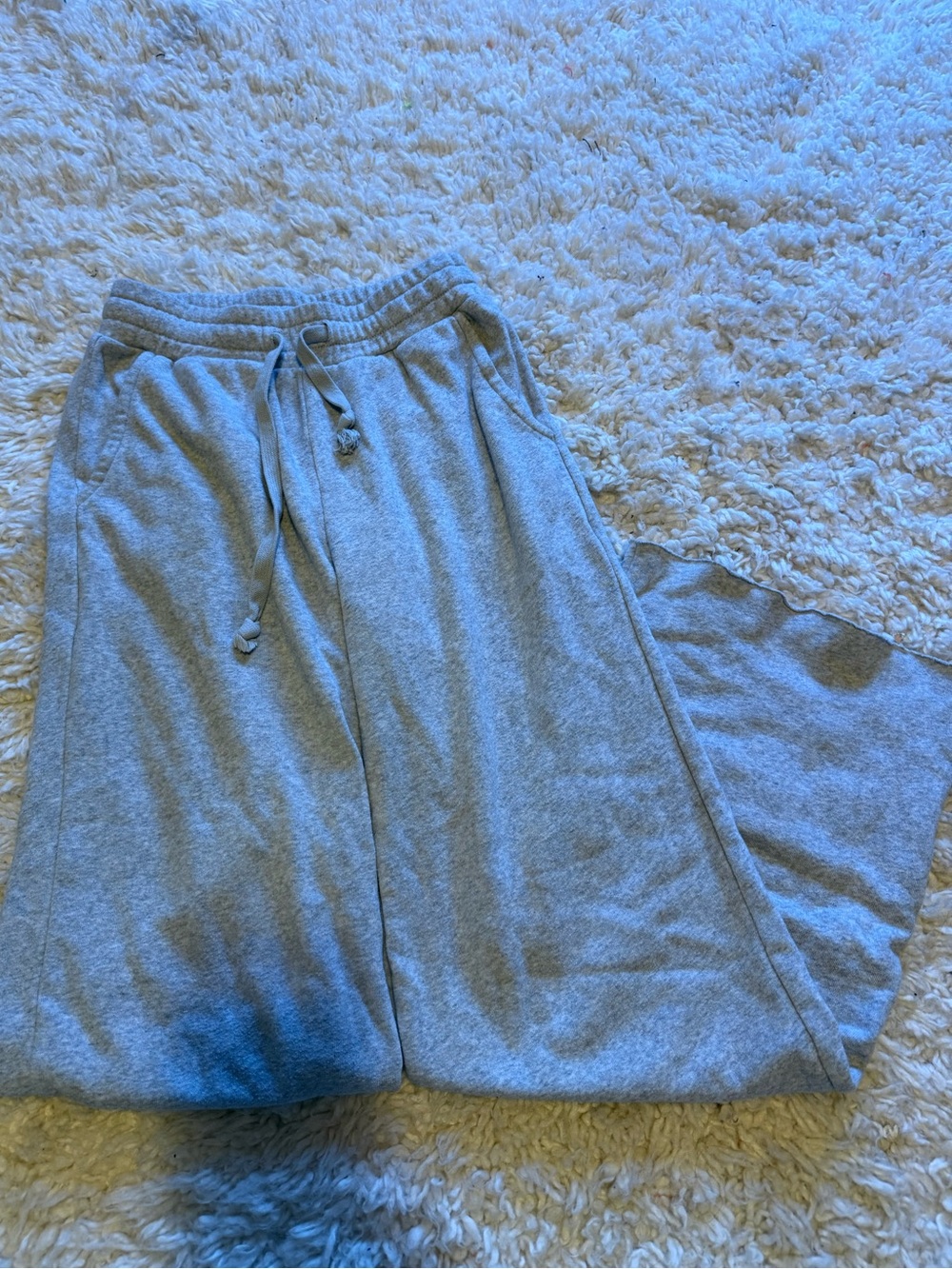 American Eagle Light Gray Wide Leg Sweatpants